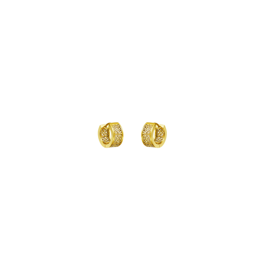 Peranakan Relic - Lattice Earrings in Gold