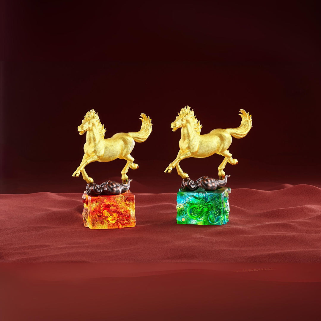 RISIS Celestial Steed Horse Sculpture in 24K Gold