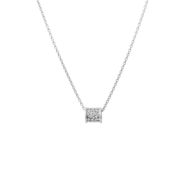 RISIS Peranakan Relic - Straits Star Necklace, 925 Sterling Silver encapsulated in Rhodium