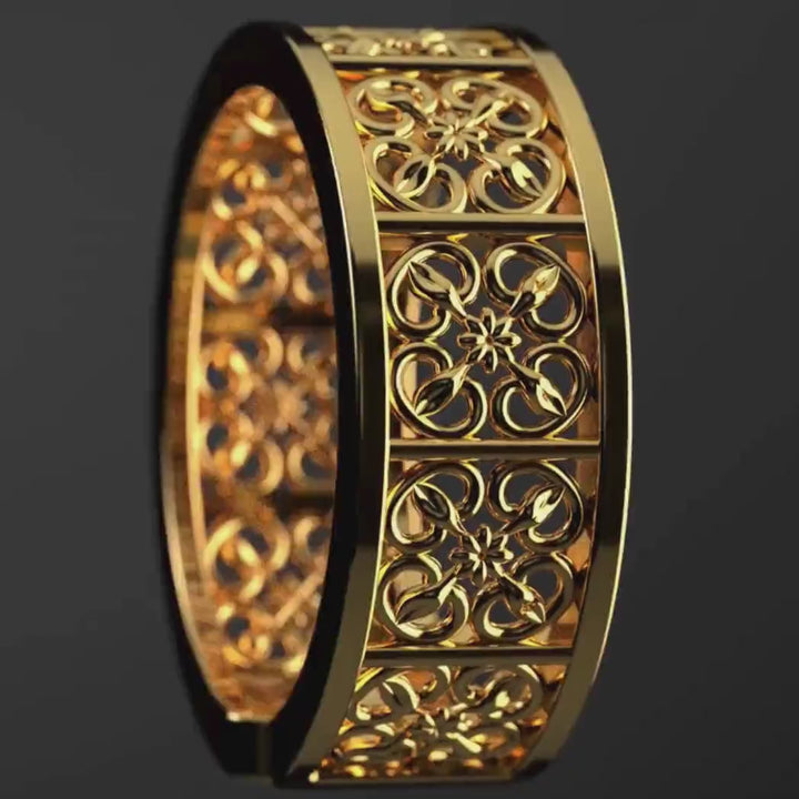 Peranakan Relic - Lattices Ring in Gold