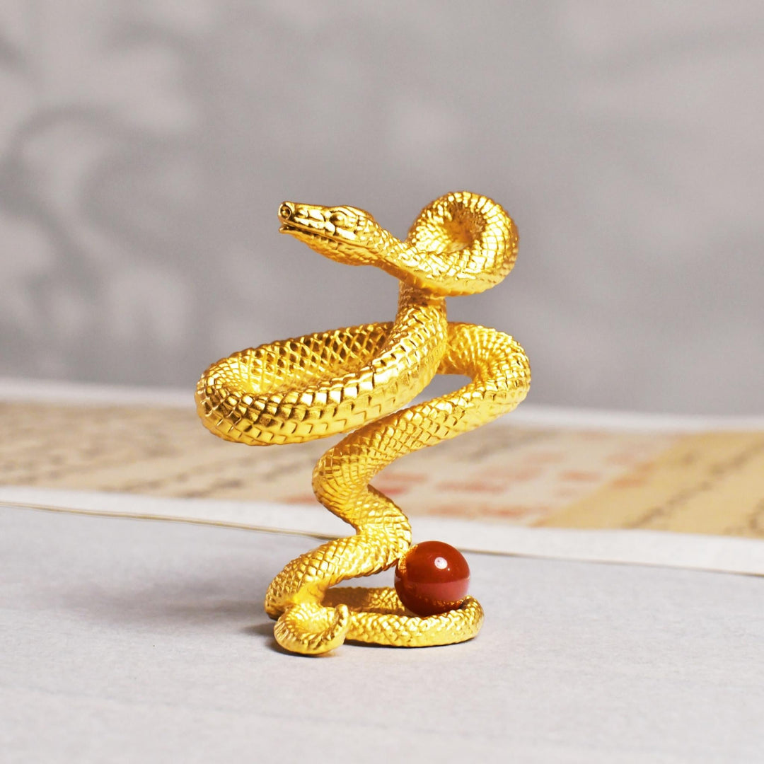 24K Gold Snake with Scripts of Luck