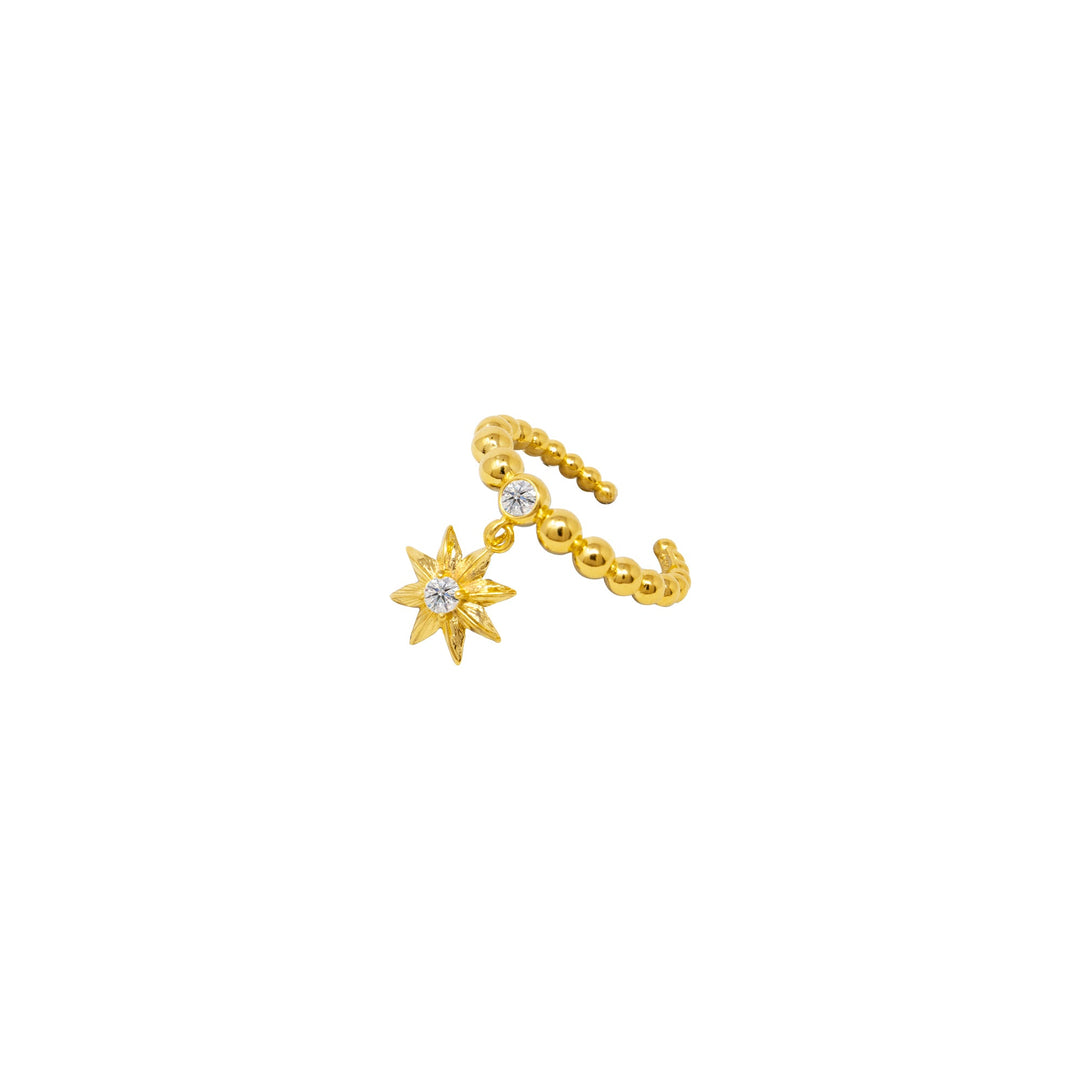 RISIS Starry Anise Versa Ring in Gold, 925 Silver encapsulated in 18K Gold with Cubic Zirconia
