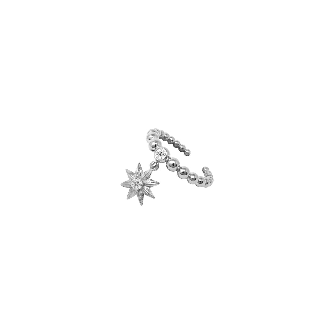 RISIS Starry Anise Versa Ring in Rhodium, 925 Silver encapsulated in Rhodium with Cubic Zirconia