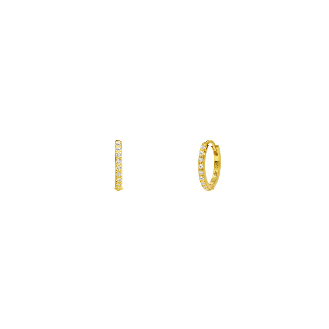 RISIS Star Anise Gold Earrings, 925 Silver encapsulated in 18K Gold with Cubic Zirconia