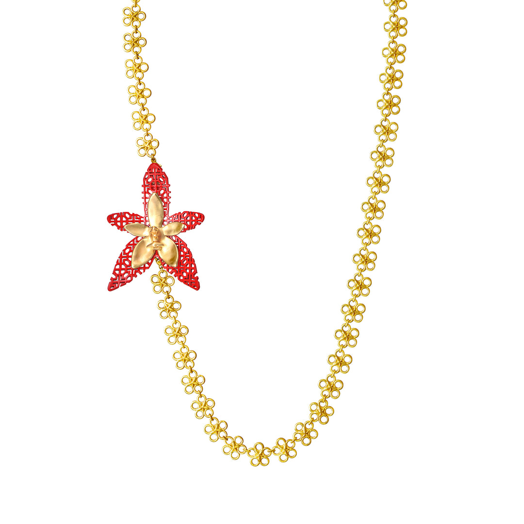 RISIS X TRIOLOGIE Iconic Phalaenopsis Orchid Necklace - - RISIS