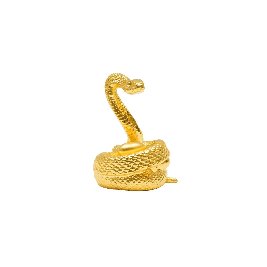 Risis Legend of XII - Snake - A golden, coiled snake figurine with a detailed, textured surface and gleaming finish.