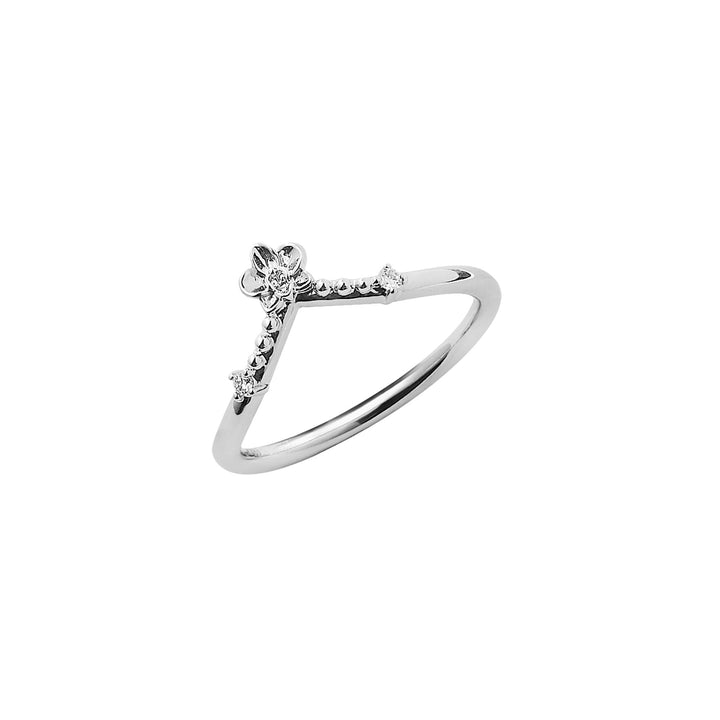 Orchidette Tiara Ring in 14K Solid White Gold with Diamonds