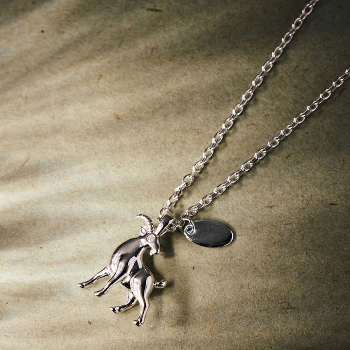 RISIS G.O.A.T Necklace, 925 Sterling Silver Encapsulated in Rhodium with Moissanite