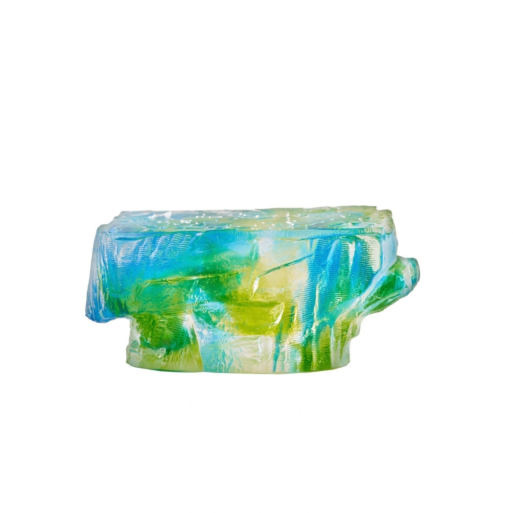 RISIS GREEN LIU LI (back side) - a sculpted ‘琉璃’ (Liu Li crystal glass) mountain, where the characters ‘吉’ (Auspicious) and ‘羊’ (Goat) are intricately carved into the rock
