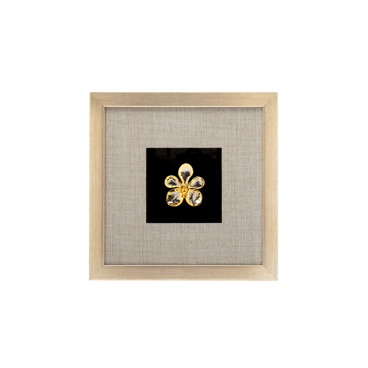 RISIS Mokara Orchid Frame VIII, Natural Mokara Orchid encapsulated in 24K Swiss Gold and Palladium in Designer Frame
