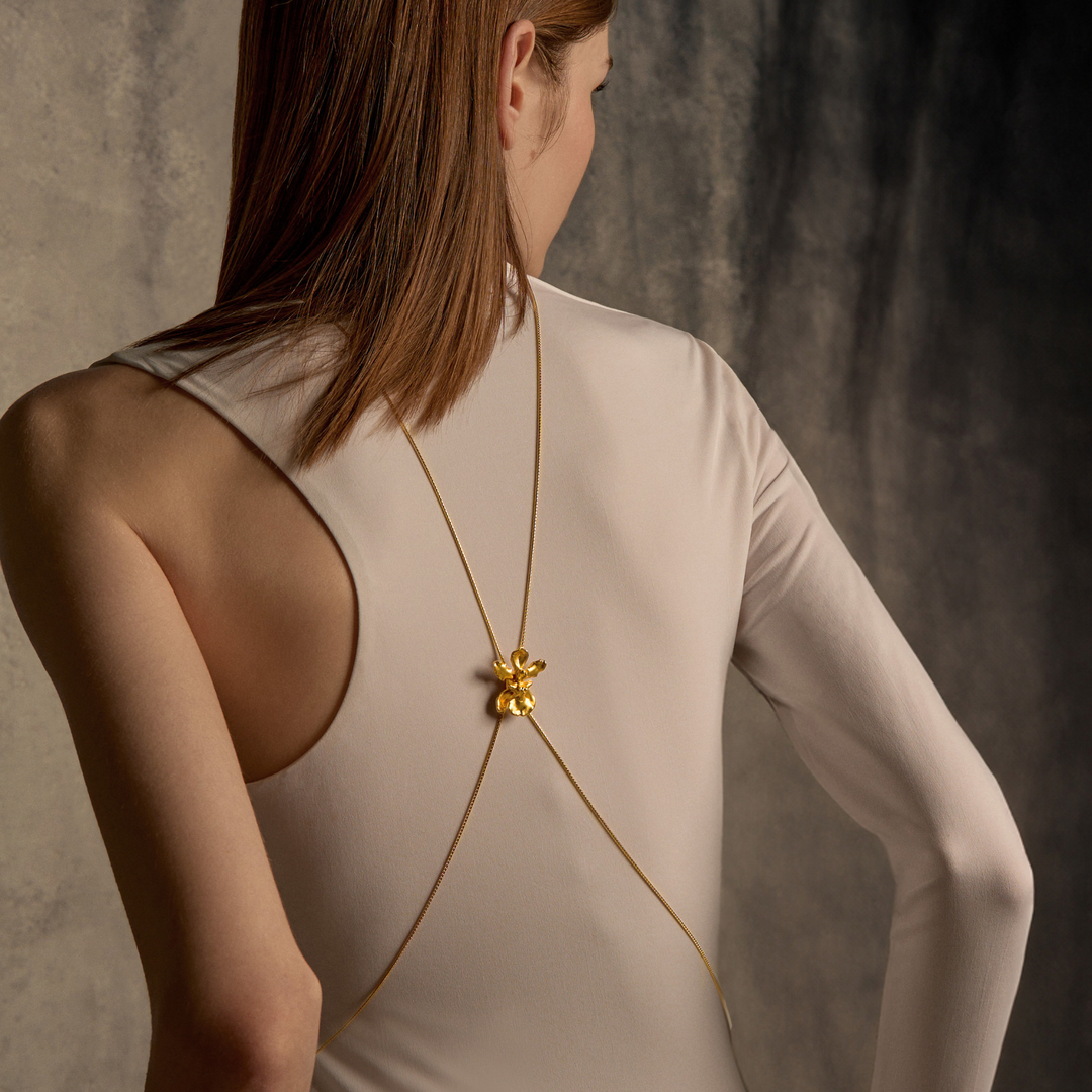 RISIS Oncidium Body Chain, 4 ways of wearing  Jewellery — necklace, body chain (front and back), and belt