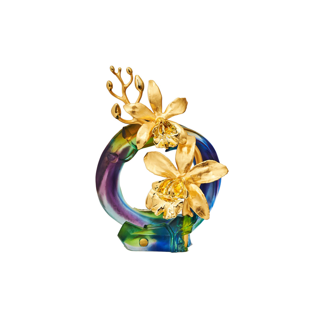 RISIS Orchid Cadence in 24K Swiss Gold on Blue Liu Li