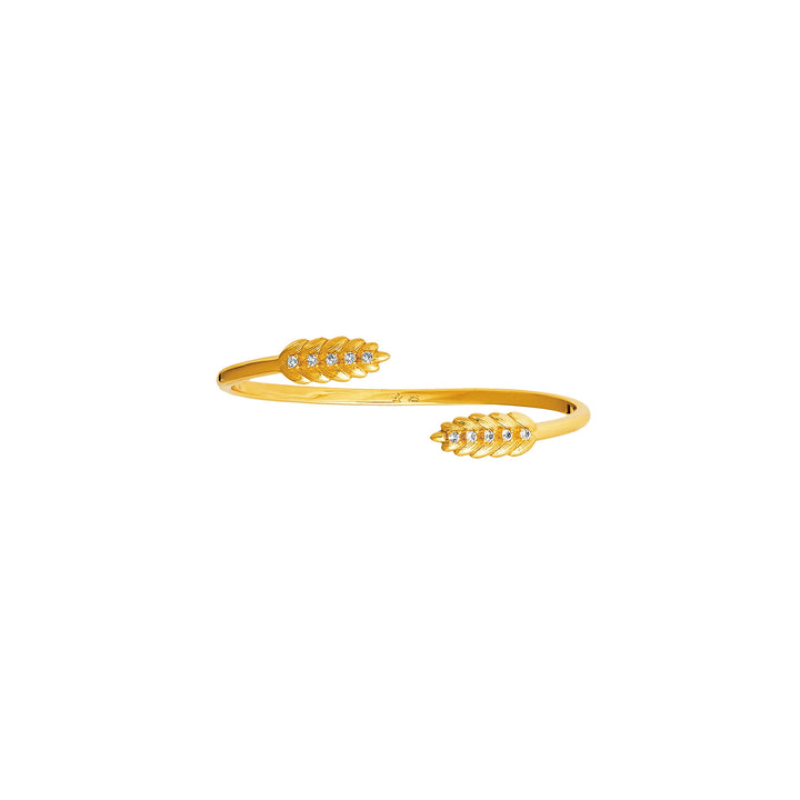 Orya Open-Cuff Bangle in Gold with White Topaz