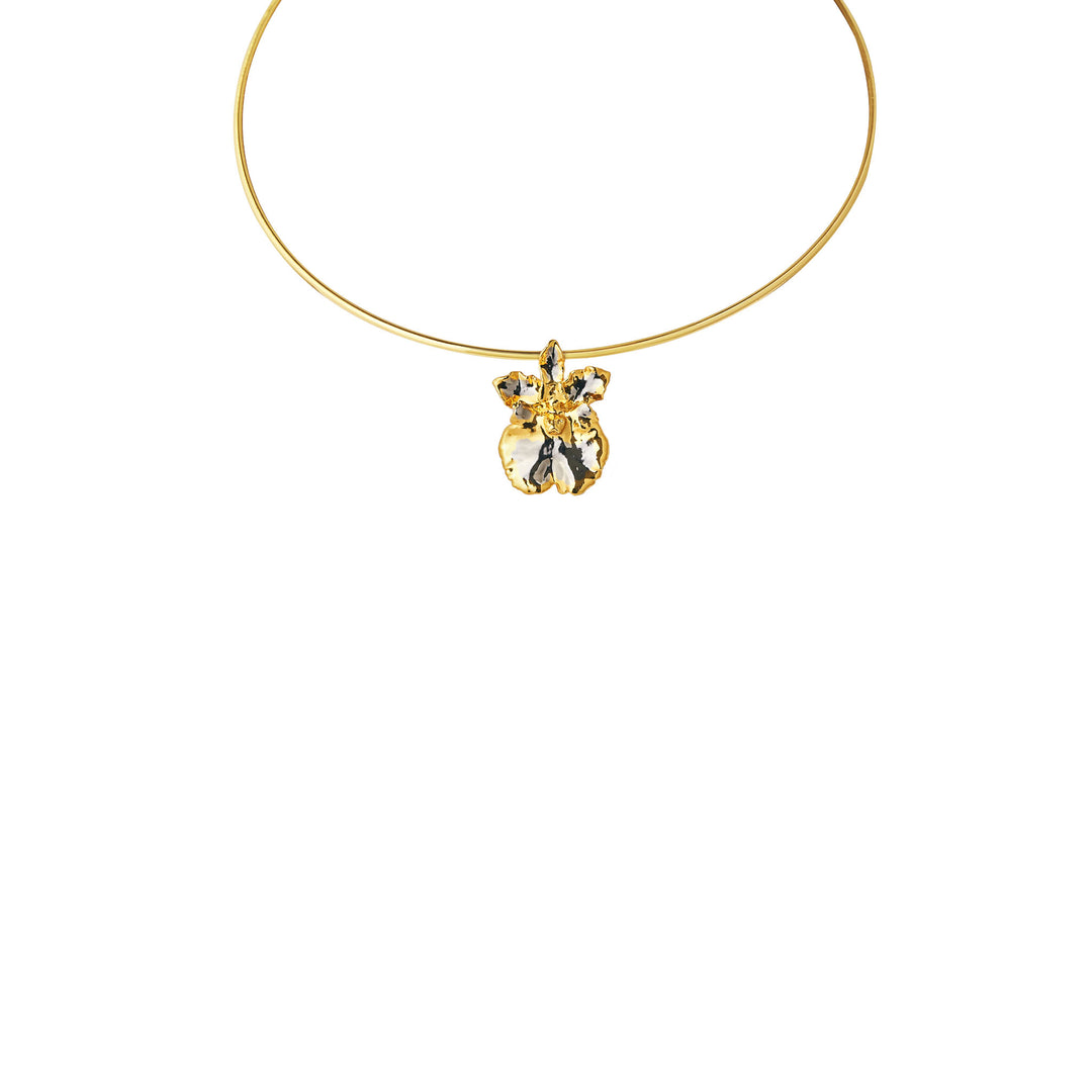 RISIS Coco Orchid Choker encapsulated in 24K Swiss Gold and Palladium 