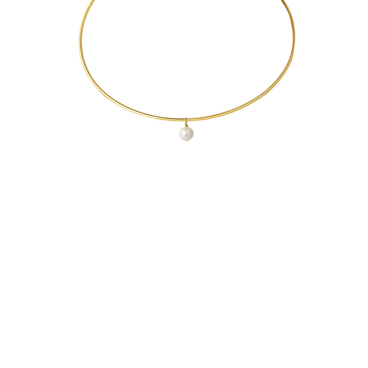 RISIS Coco Orchid Choker necklace encapsulated in 24K Swiss Gold with Japanese Akoya Pearl