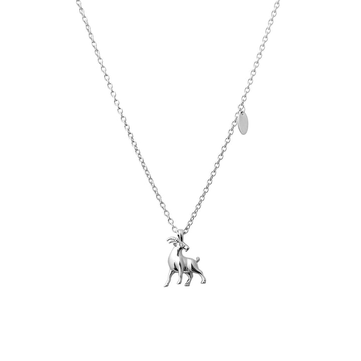RISIS G.O.A.T Necklace, 925 Sterling Silver Encapsulated in Rhodium with Moissanite