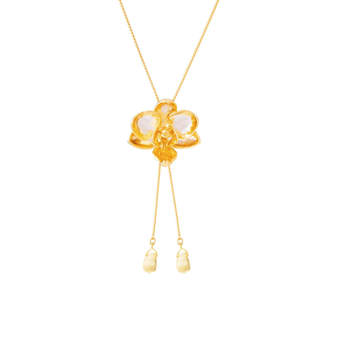 Yenlin Orchid Slider Necklace with Citrine (PG) - - RISIS