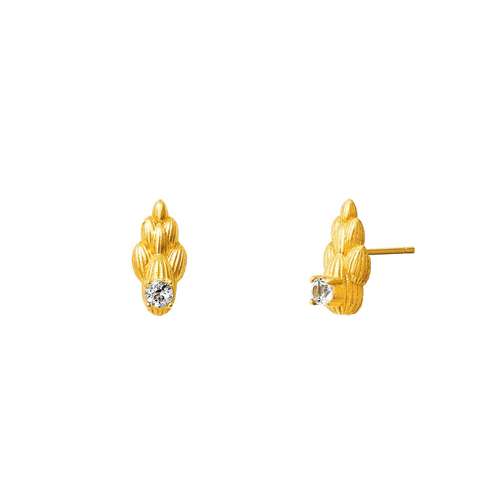 Orya Stud Earrings in Gold with White Topaz