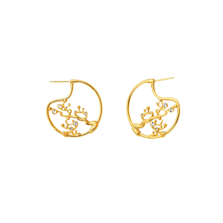 Aqua Enchanté Hoop Earrings In Gold