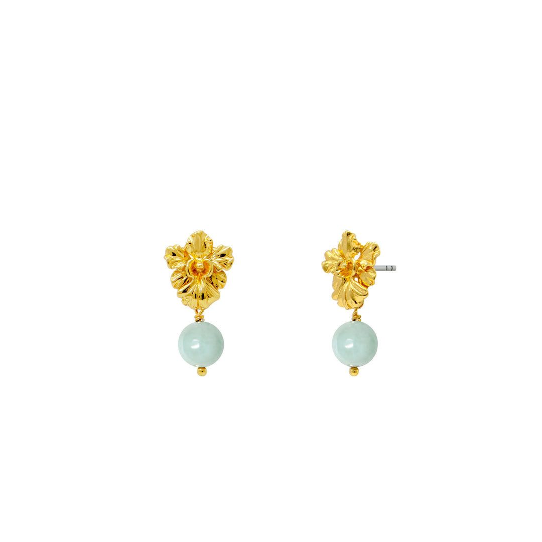 RISIS Vanda Whispers Earrings in Gold with Jadeite