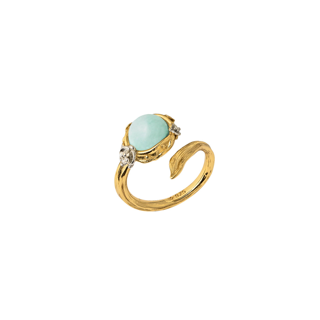 Jadeite Halo Ring in Gold and Rhodium