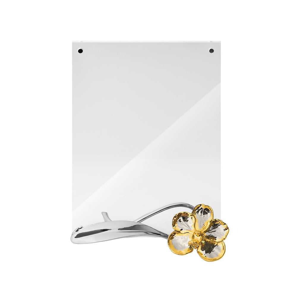 RISIS Vanda Orchid Decor/Frame in 24K Swiss Gold and Palladium with Pewter Leaf