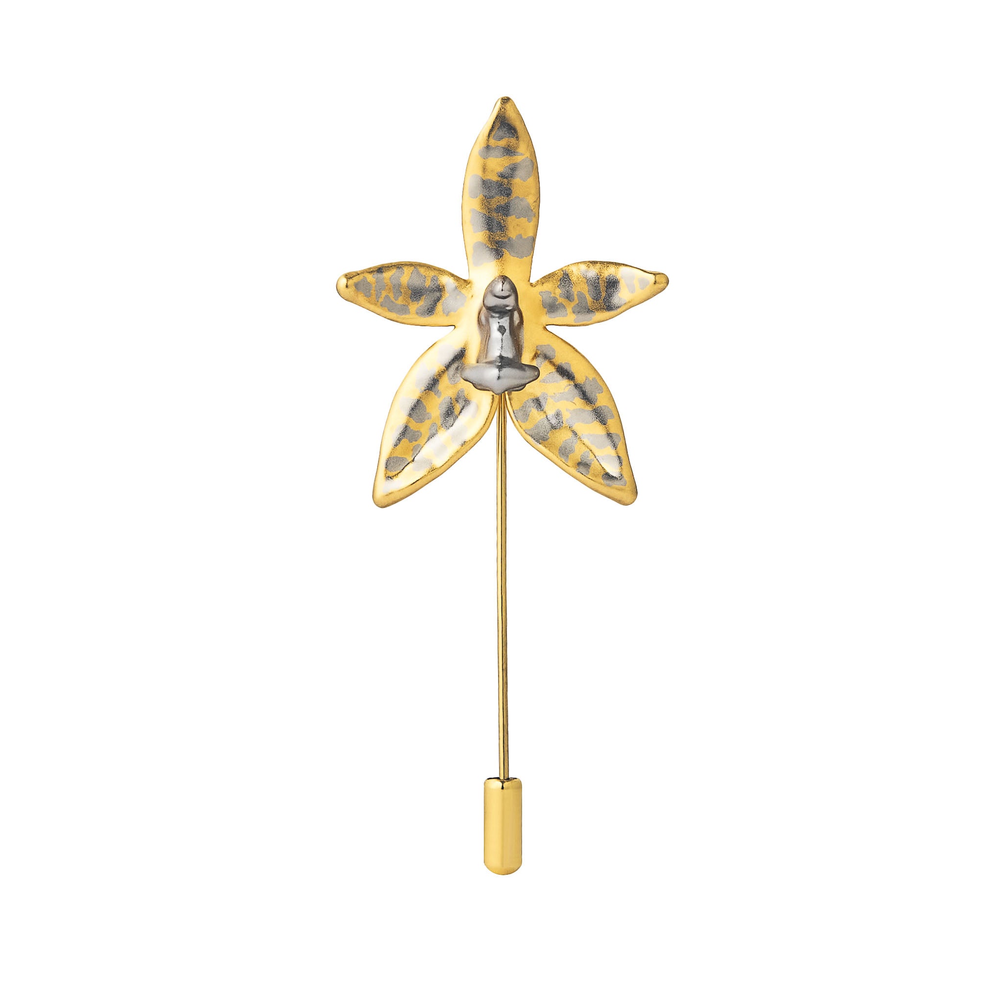 Phalaenopsis Orchid Lapel Pin In Gold & Palladium – RISIS