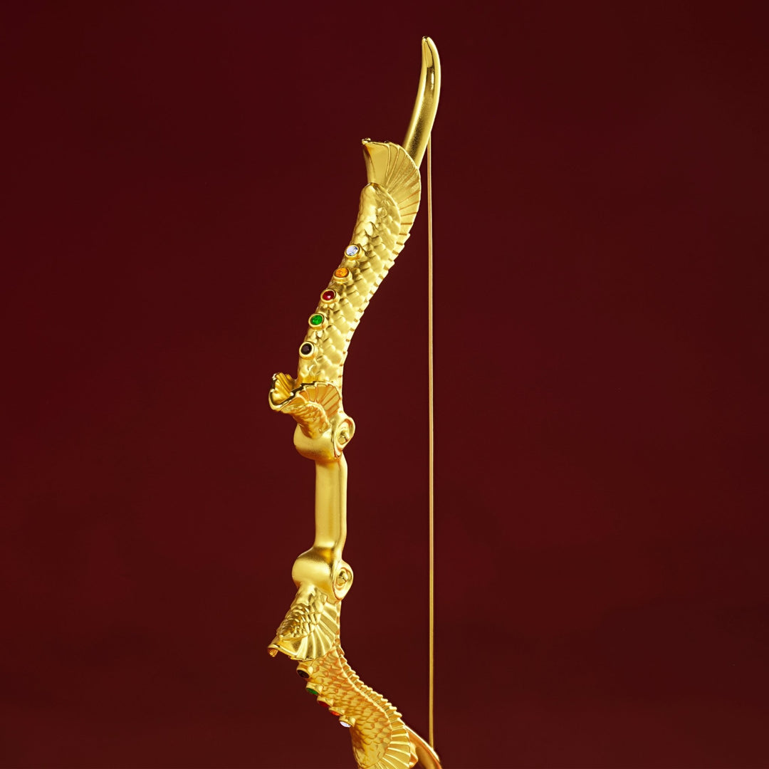 RISIS 24K Gold Horse Sculpture - encapsulated in 24K Swiss Gold on Granite base - bow