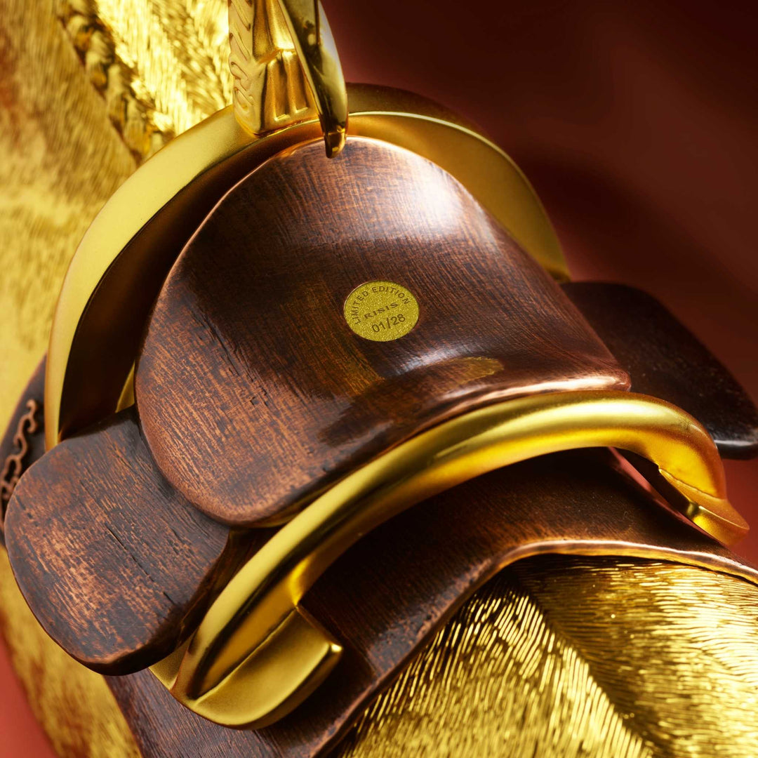 RISIS 24K Gold Horse Sculpture - encapsulated in 24K Swiss Gold on Granite base - seal mark seat