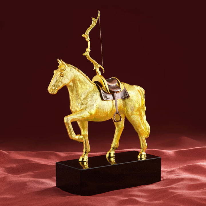RISIS 24K Gold Horse Sculpture on Granite base