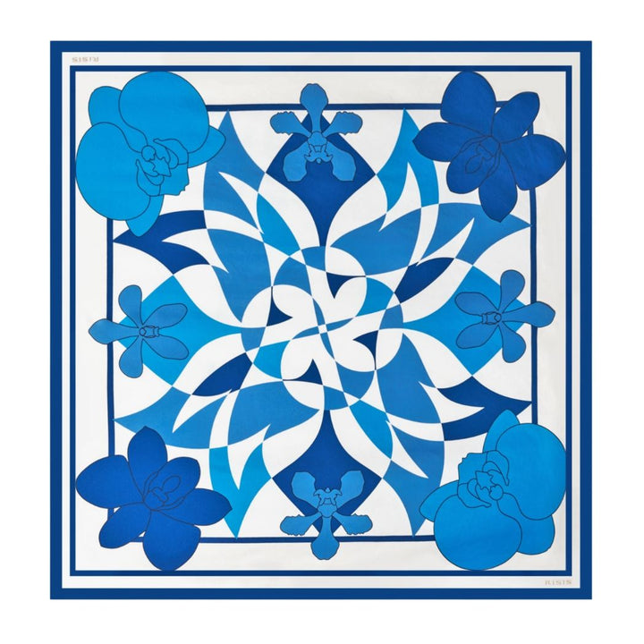 RISIS Blue Orchid Silk Scarf