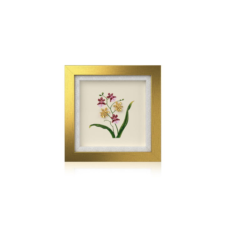 RISIS Designer Frame - Natural Oncidium Sharry Baby Orchid encapsulated in 24K Swiss Gold