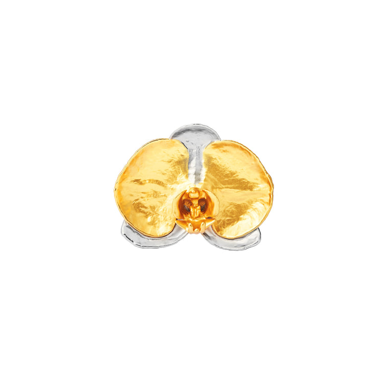 RISIS SG60 Majestic Phalaenopsis Orchid Brooch, Natural Orchid encapsulated in 24K Swiss Gold and Palladium