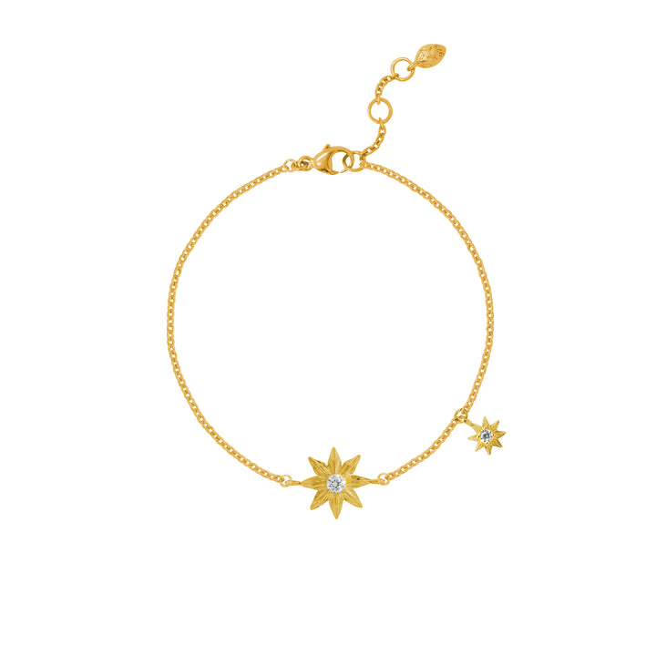RISIS Starry Anise Gold Bracelet, 925 Silver encapsulated in 18K Gold with Cubic Zirconia