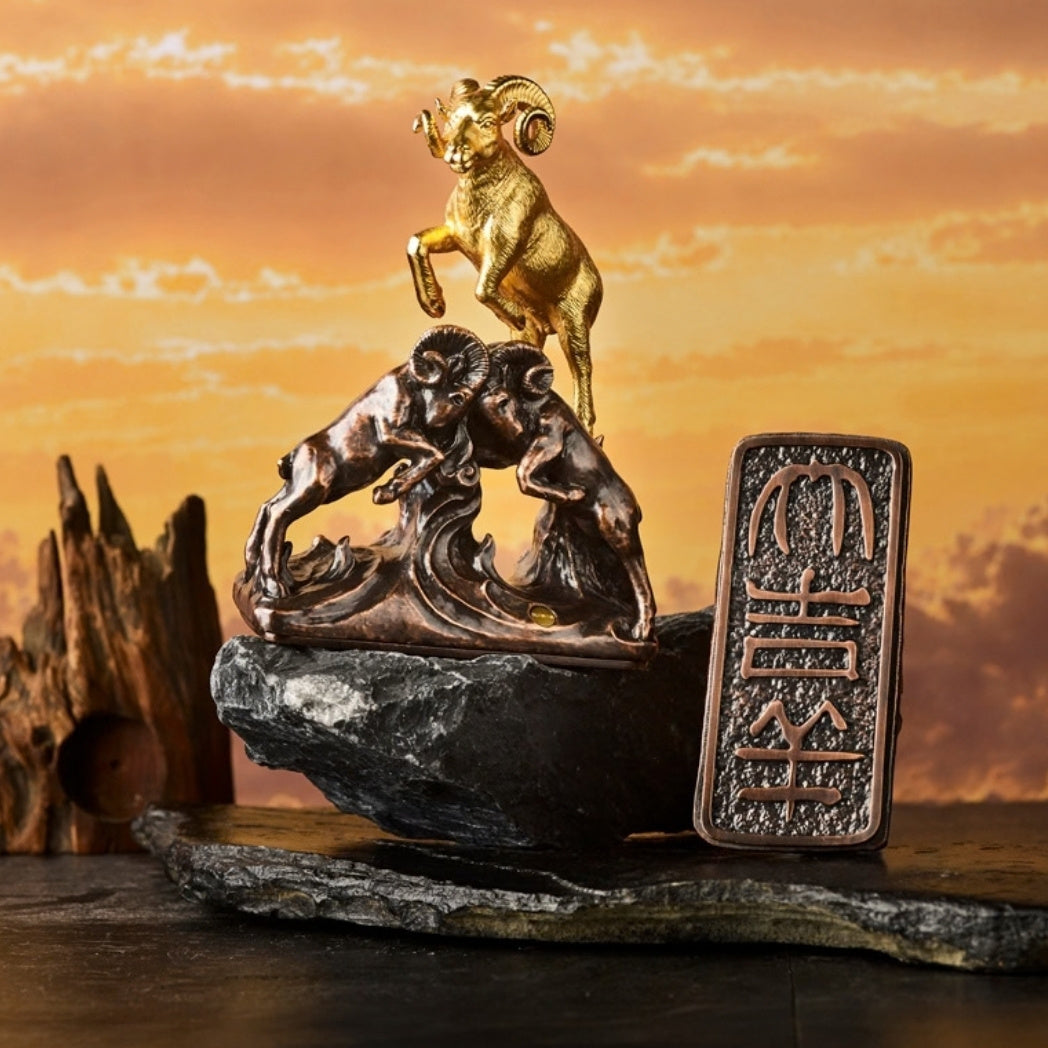 RISIS The Triumvirate Seal Goat in 24K gold