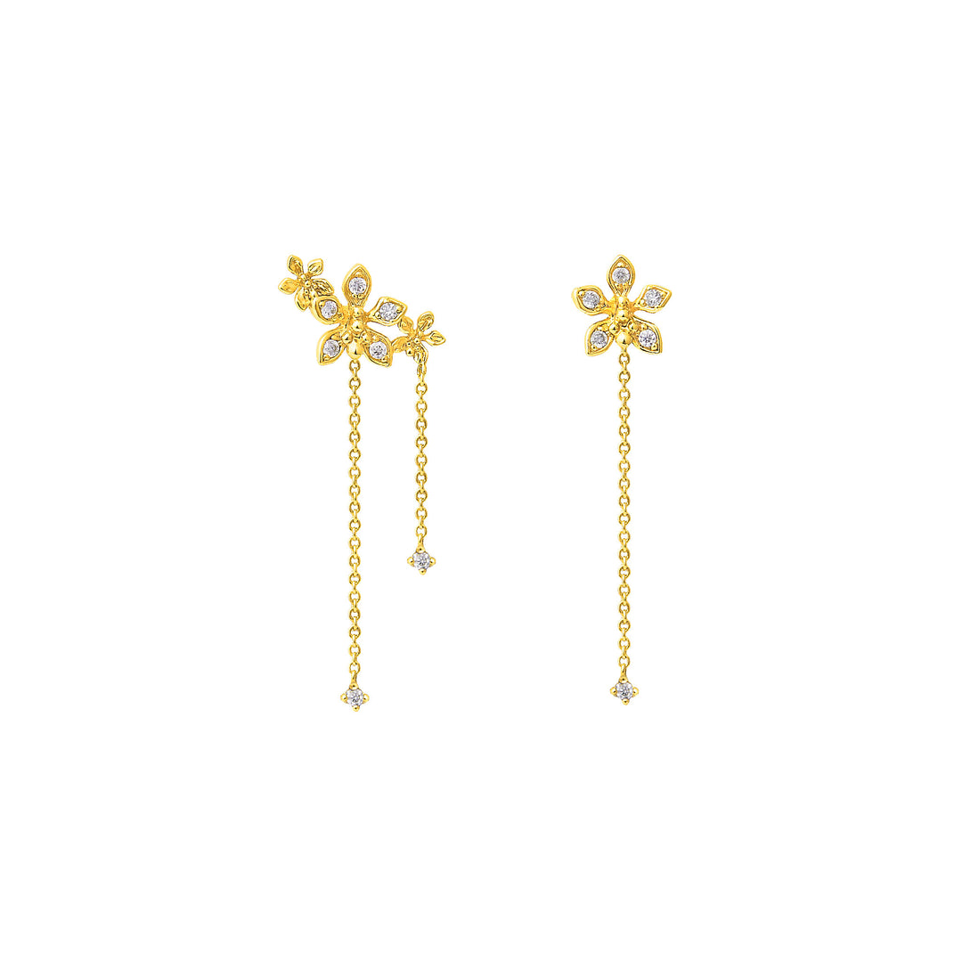 RISIS Vanda Sparkles Earrings in 18K Gold with Moissanite