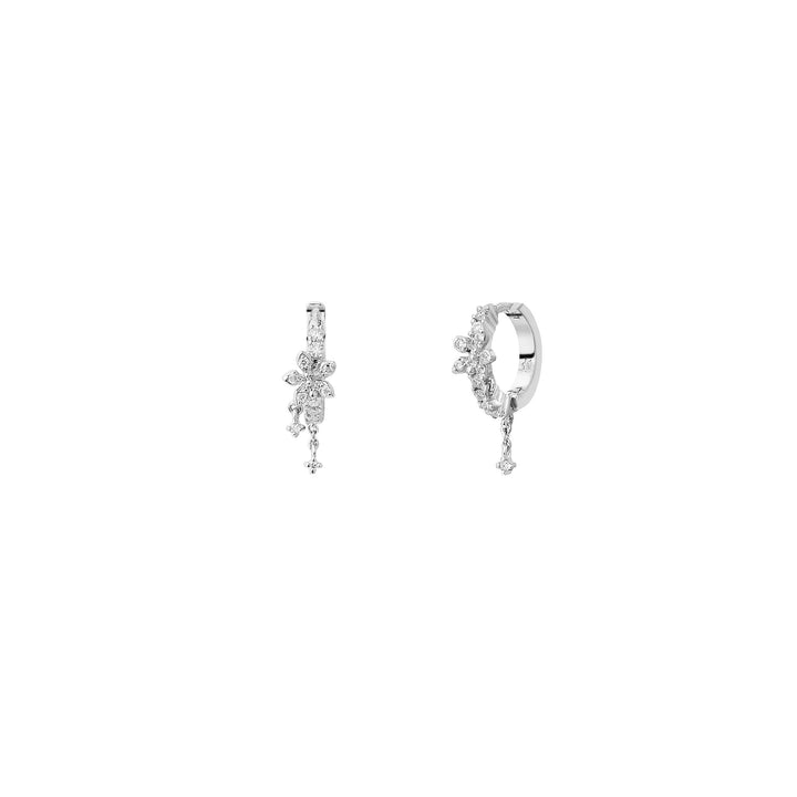 RISIS Vanda Sparkles Huggies in Rhodium with Moissanite