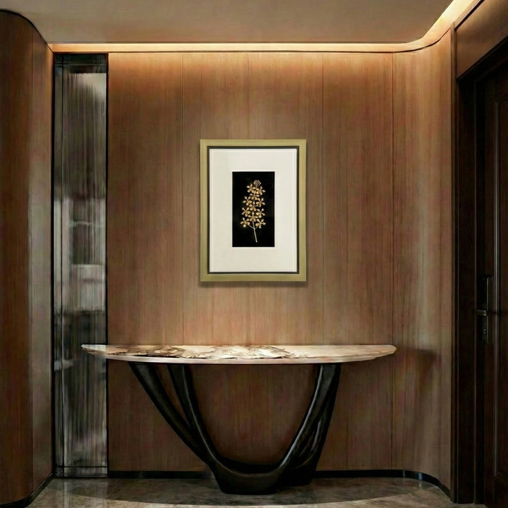 RISIS Vanda Wee Kim Lian Frame (IV), Natural Vanda Wee Kim Lian Orchid encapsulated in 24K Swiss Gold in designer frame.