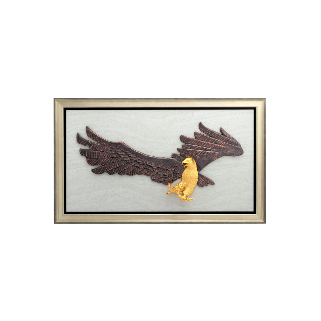 RISIS Visionary Eagle Frame, encapsulated in 24K Swiss Gold and Blackened Copper on a Designer Frame