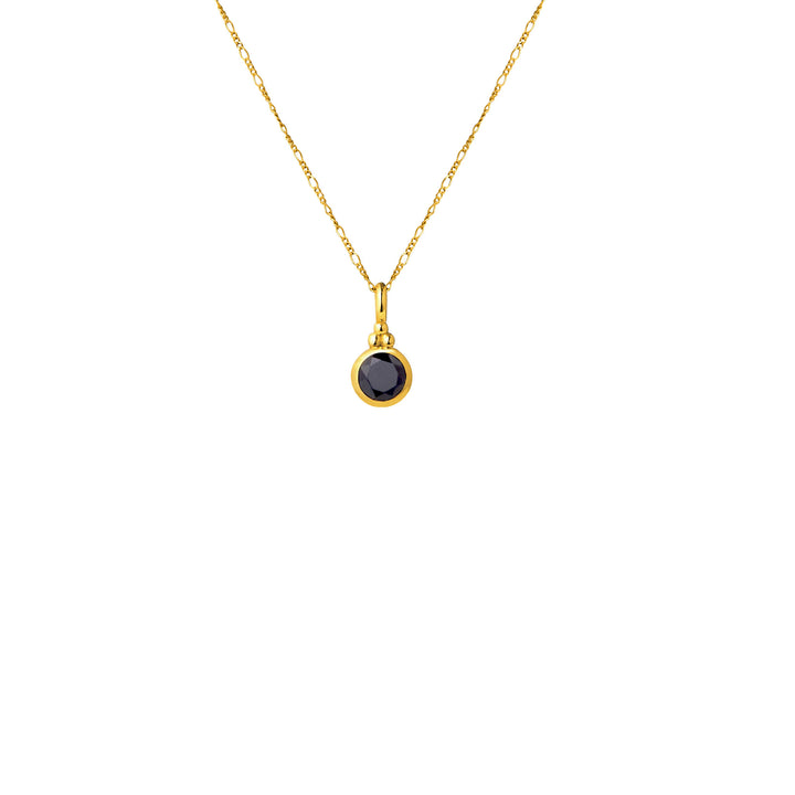 RISIS You’re a Gem Necklace In Gold with Black Onyx (July), 925 Sterling Silver encapsulated in 18K Gold with Black Onyx