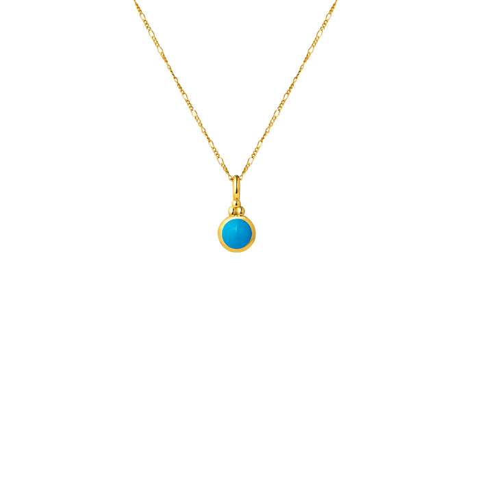 RISIS You’re a Gem Necklace In Gold with Turquoise (December),  925 Sterling Silver encapsulated in 18K Gold with Turquoise