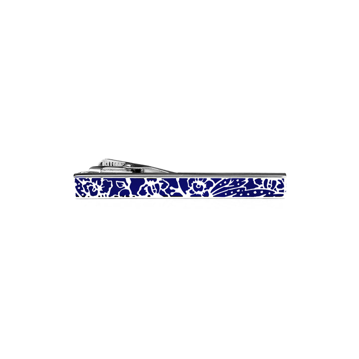 Vanda Batik Tie Clip with Blue Enamel