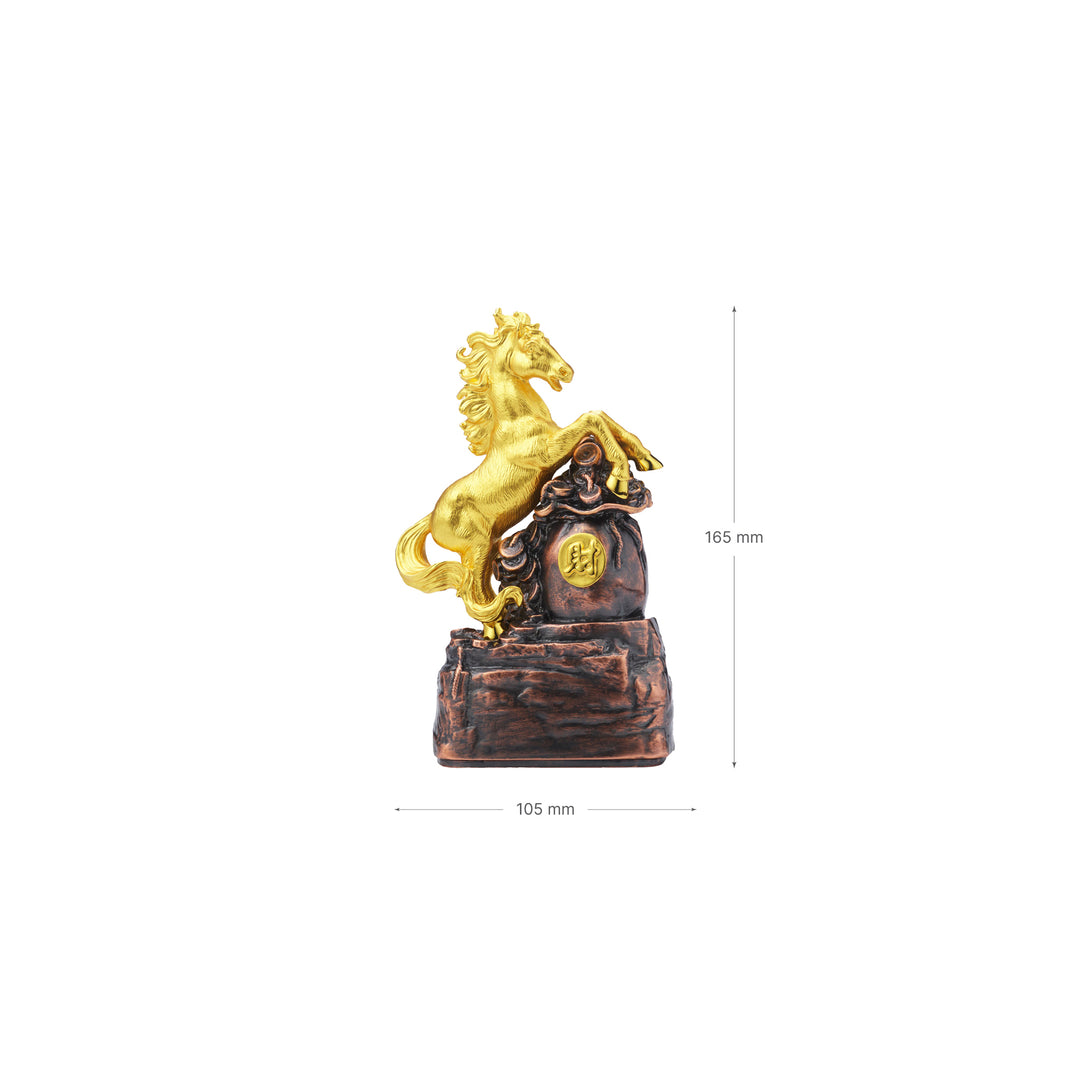 RISIS Ascending Champion Horse Sculpture in 24K Gold - dimension