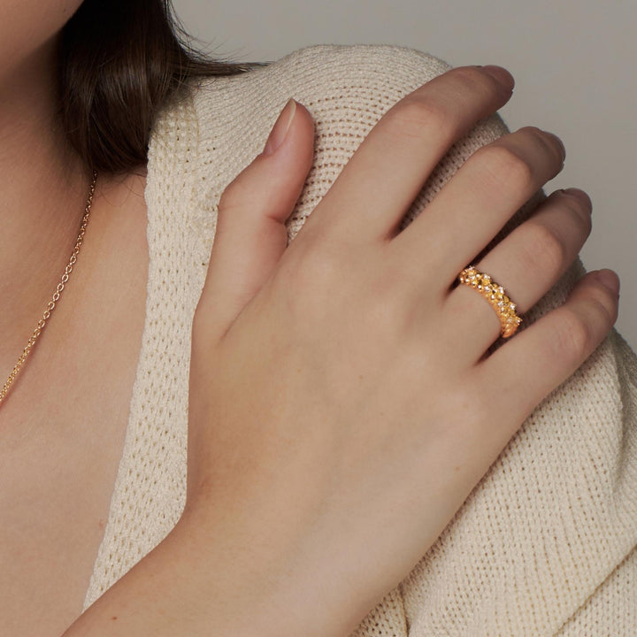 Orya Ring in Gold with White Topaz