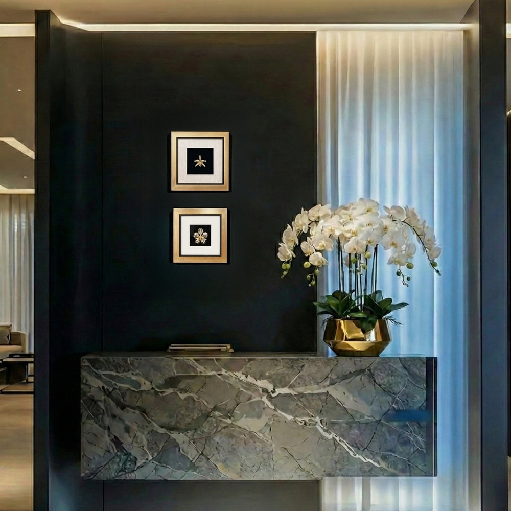 Vanda Orchid Frame IV, Encapsulated in 24K Swiss Gold and Palladium in designer frame