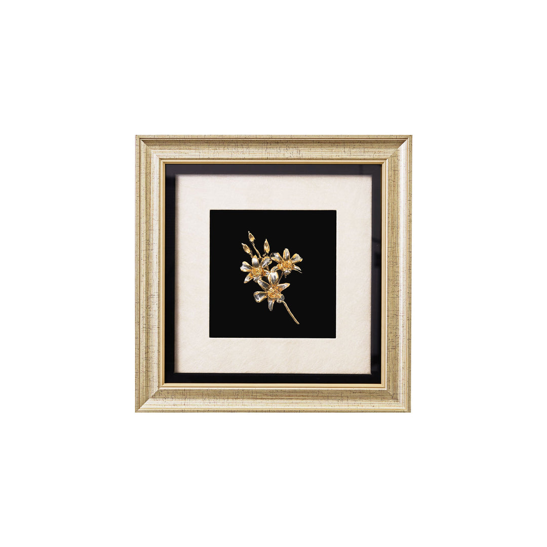 RISIS Natural Dendrobium Orchid Frame, encapsulated in 24K Swiss Gold and Palladium Silver on a Designer Frame