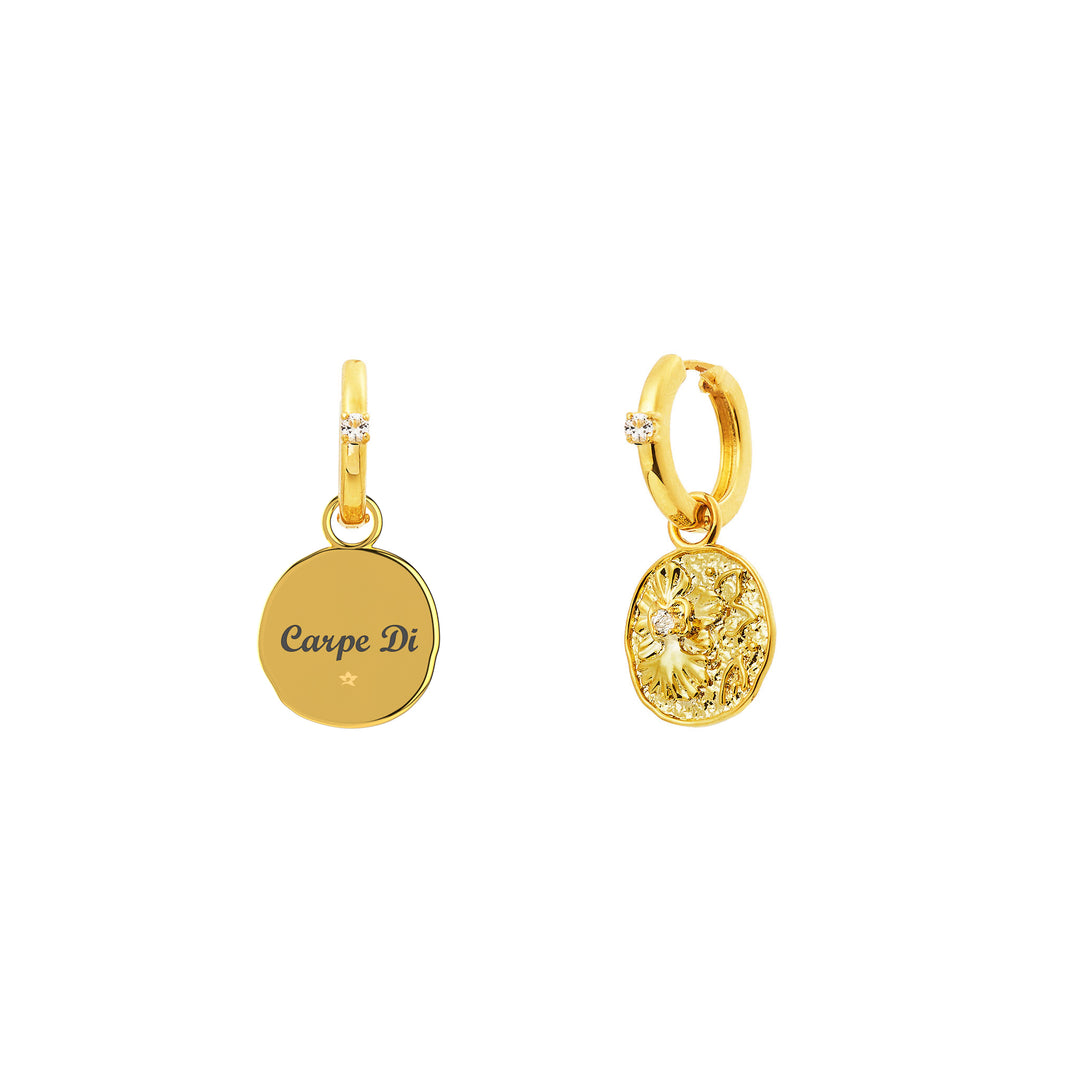 Athena Pendant Earrings in Gold with White Topaz