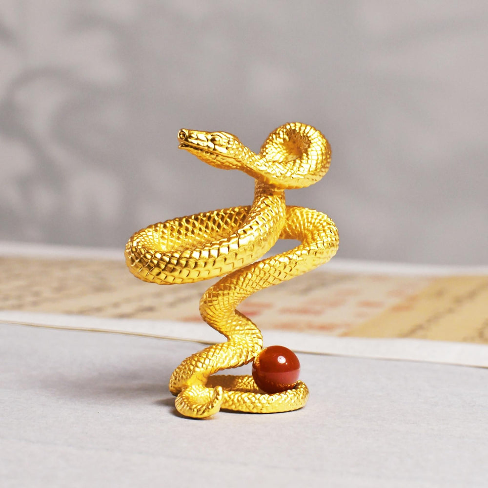 24K Gold Snake with Scripts of Luck