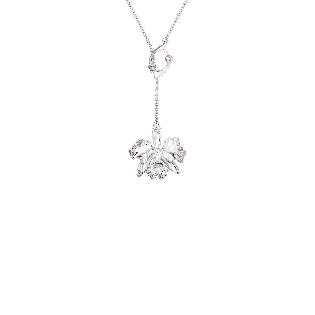 Dazzle With Orchids Necklace - Cattleya Inspired Orchid with Light Rose (Oct)