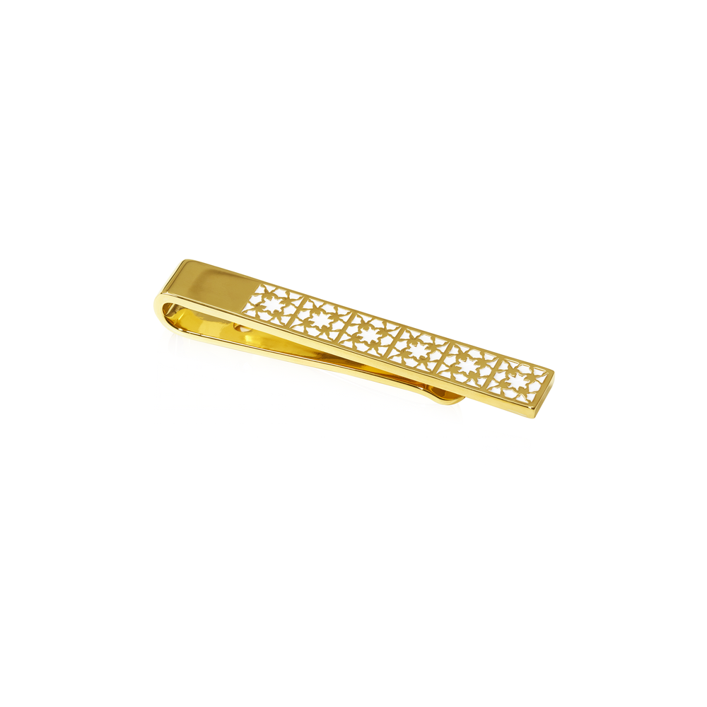 Peranakan Orchid Tie Bar with White Enamel - - RISIS